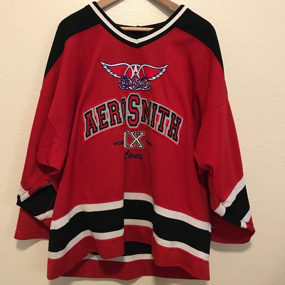 Aerosmith 9 Lives Tour Vintage Hockey Jersey XL